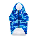 Blue Camouflage Print Dog Zip Up Hoodie