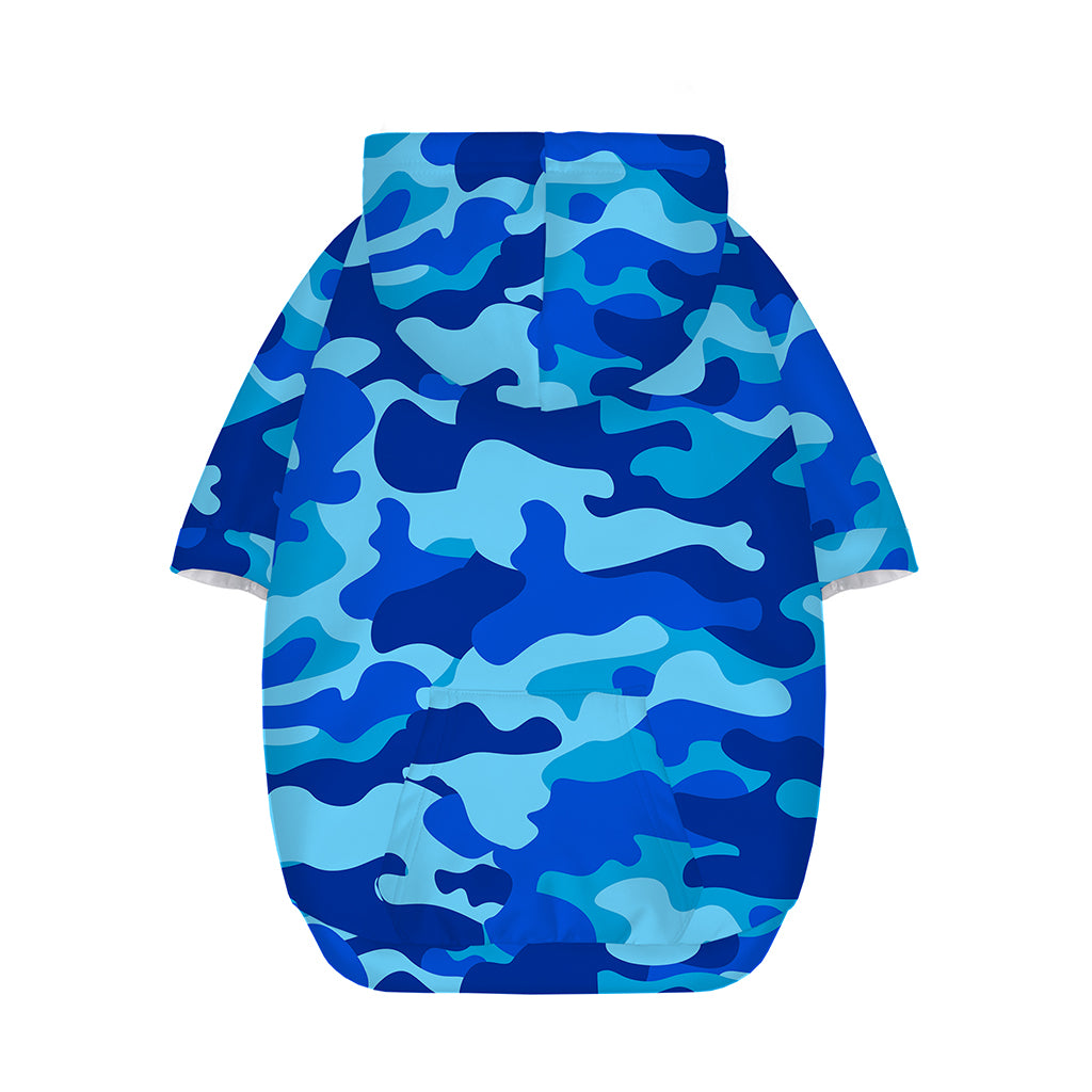 Blue Camouflage Print Dog Zip Up Hoodie