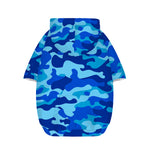 Blue Camouflage Print Dog Zip Up Hoodie