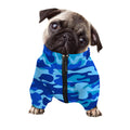 Blue Camouflage Print Dog Zip Up Jacket