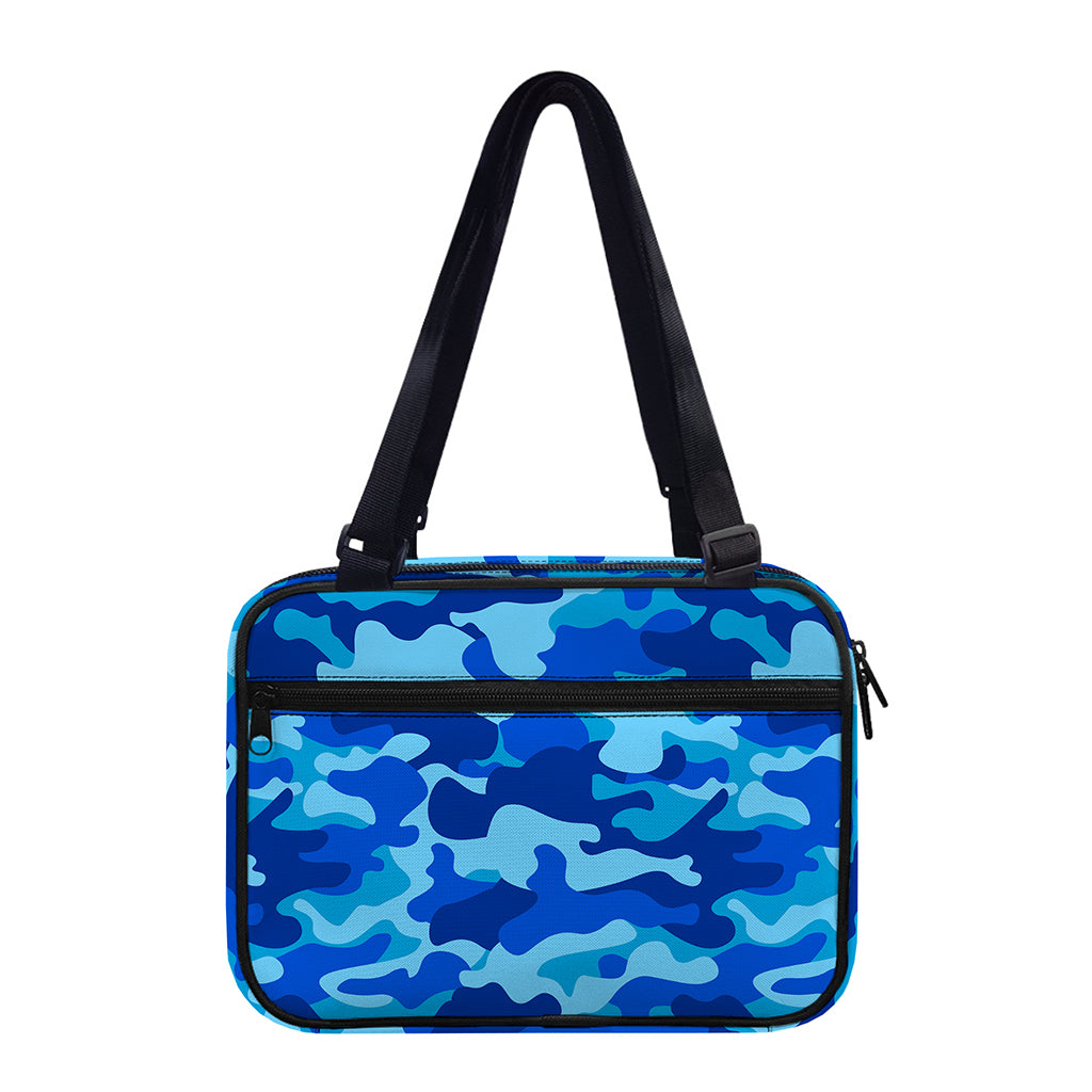 Blue Camouflage Print Double Strap Bible Bag