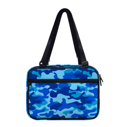 Blue Camouflage Print Double Strap Bible Bag