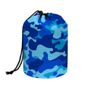 Blue Camouflage Print Drawstring Makeup Bag