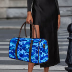 Blue Camouflage Print Duffle Bag