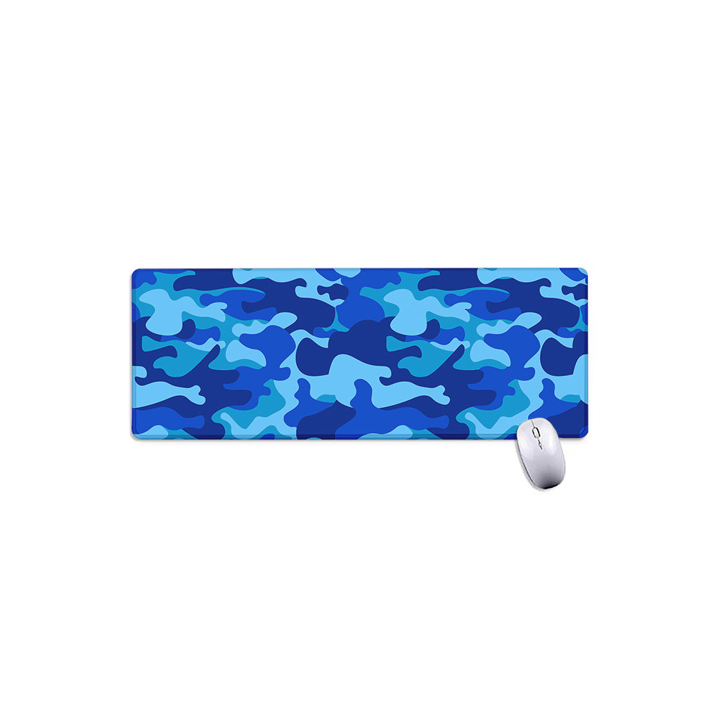 Blue Camouflage Print Extended Mouse Pad