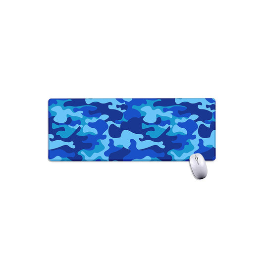 Blue Camouflage Print Extended Mouse Pad