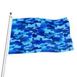 Blue Camouflage Print Flag