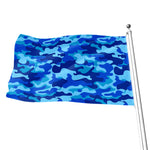 Blue Camouflage Print Flag
