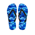 Blue Camouflage Print Flip Flops