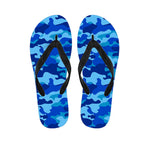 Blue Camouflage Print Flip Flops