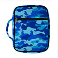Blue Camouflage Print Front Pocket Bible Bag