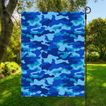 Blue Camouflage Print Garden Flag