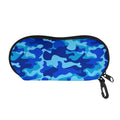 Blue Camouflage Print Glasses Case
