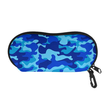 Blue Camouflage Print Glasses Case