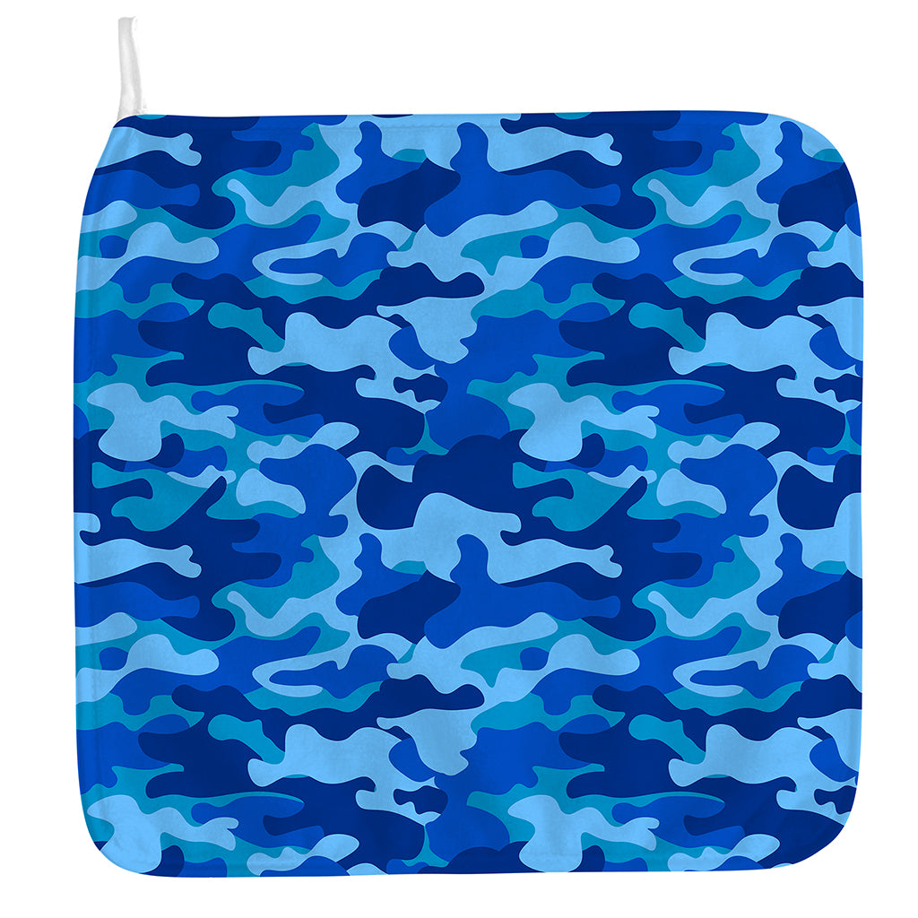 Blue Camouflage Print Hand Towel
