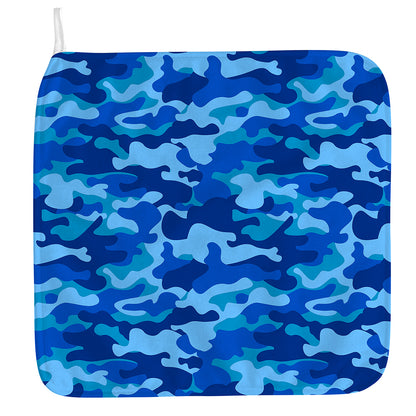 Blue Camouflage Print Hand Towel
