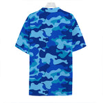 Blue Camouflage Print Hawaiian Shirt
