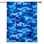 Blue Camouflage Print House Flag