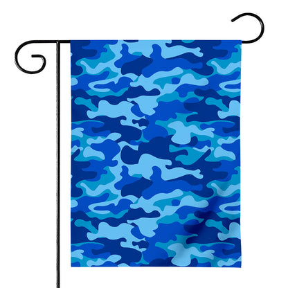 Blue Camouflage Print House Flag