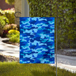 Blue Camouflage Print House Flag