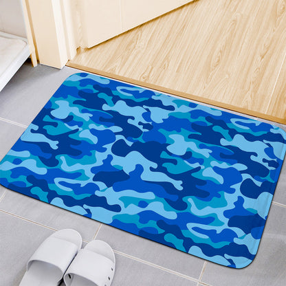 Blue Camouflage Print Indoor Door Mat