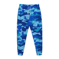 Blue Camouflage Print Jogger Pants