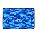 Blue Camouflage Print Kitchen Mat