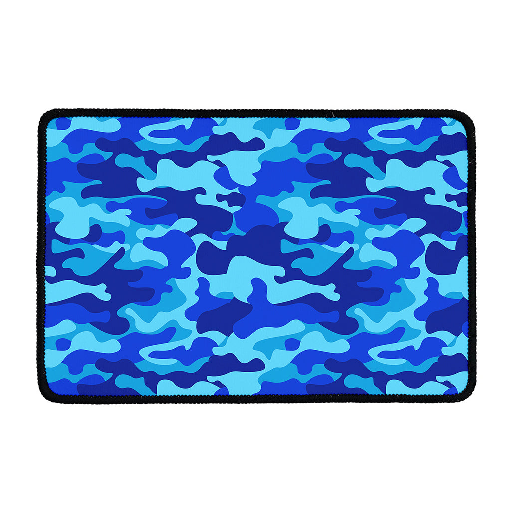 Blue Camouflage Print Kitchen Mat