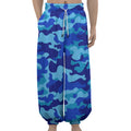 Blue Camouflage Print Lantern Pants