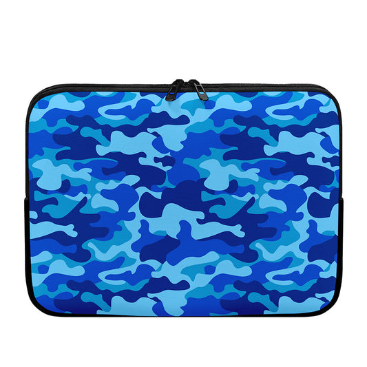 Blue Camouflage Print Laptop Sleeve