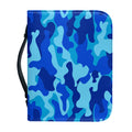Blue Camouflage Print Leather Bible Cover