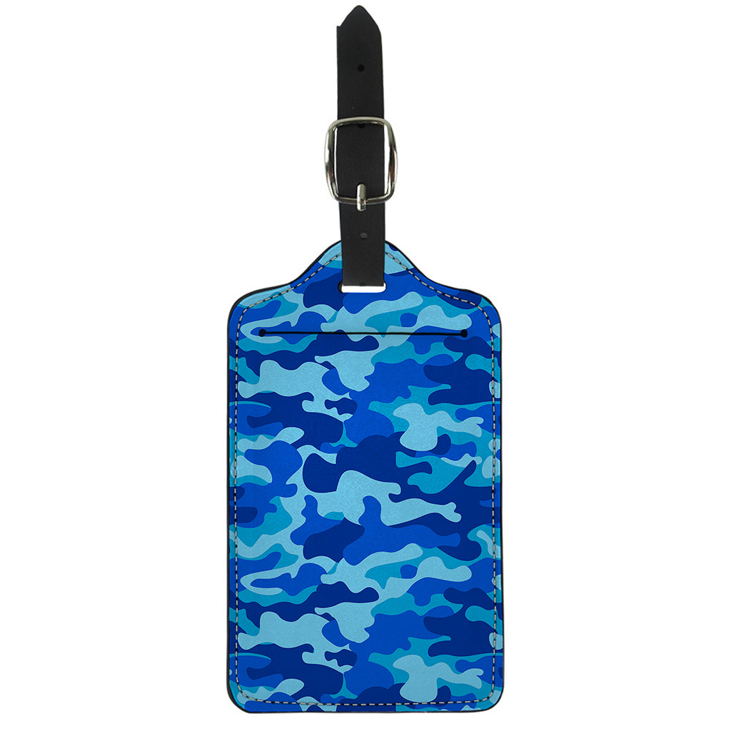 Blue Camouflage Print Luggage Tag