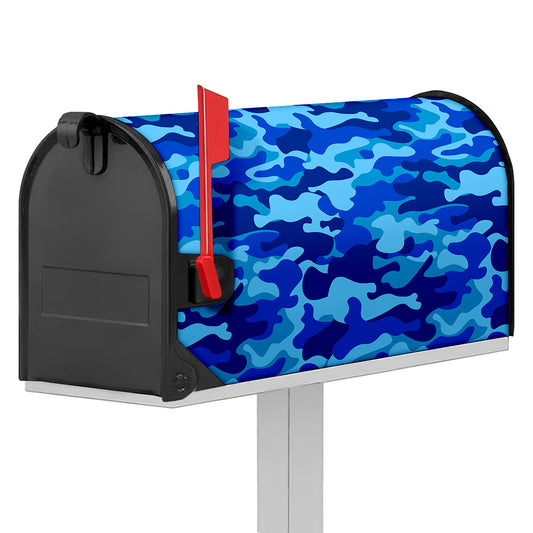 Blue Camouflage Print Mailbox Cover