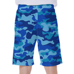 Blue Camouflage Print Men's Beach Shorts