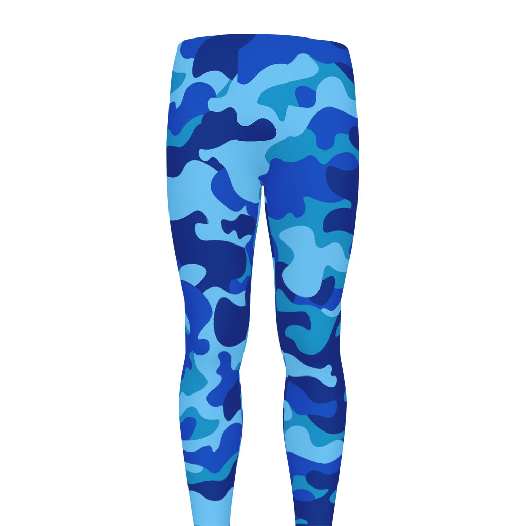 Blue Camouflage Print Men's leggings