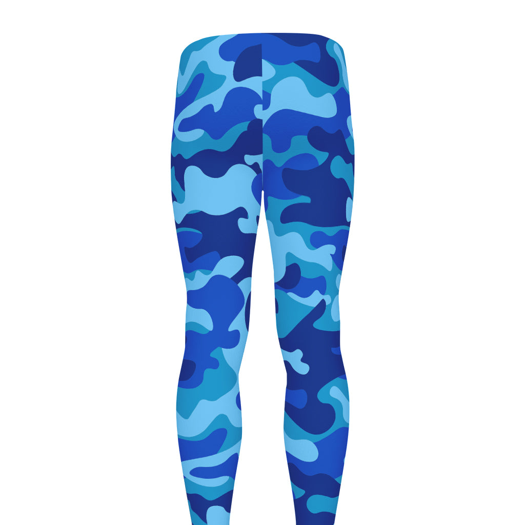 Blue Camouflage Print Men's leggings
