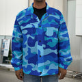 Blue Camouflage Print Men's Shirt Jacket