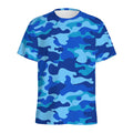 Blue Camouflage Print Men's Athletic T-Shirt