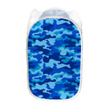 Blue Camouflage Print Mesh Laundry Hamper