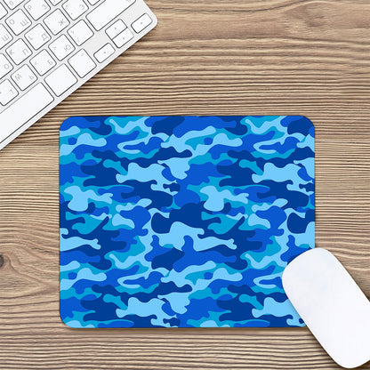 Blue Camouflage Print Mouse Pad