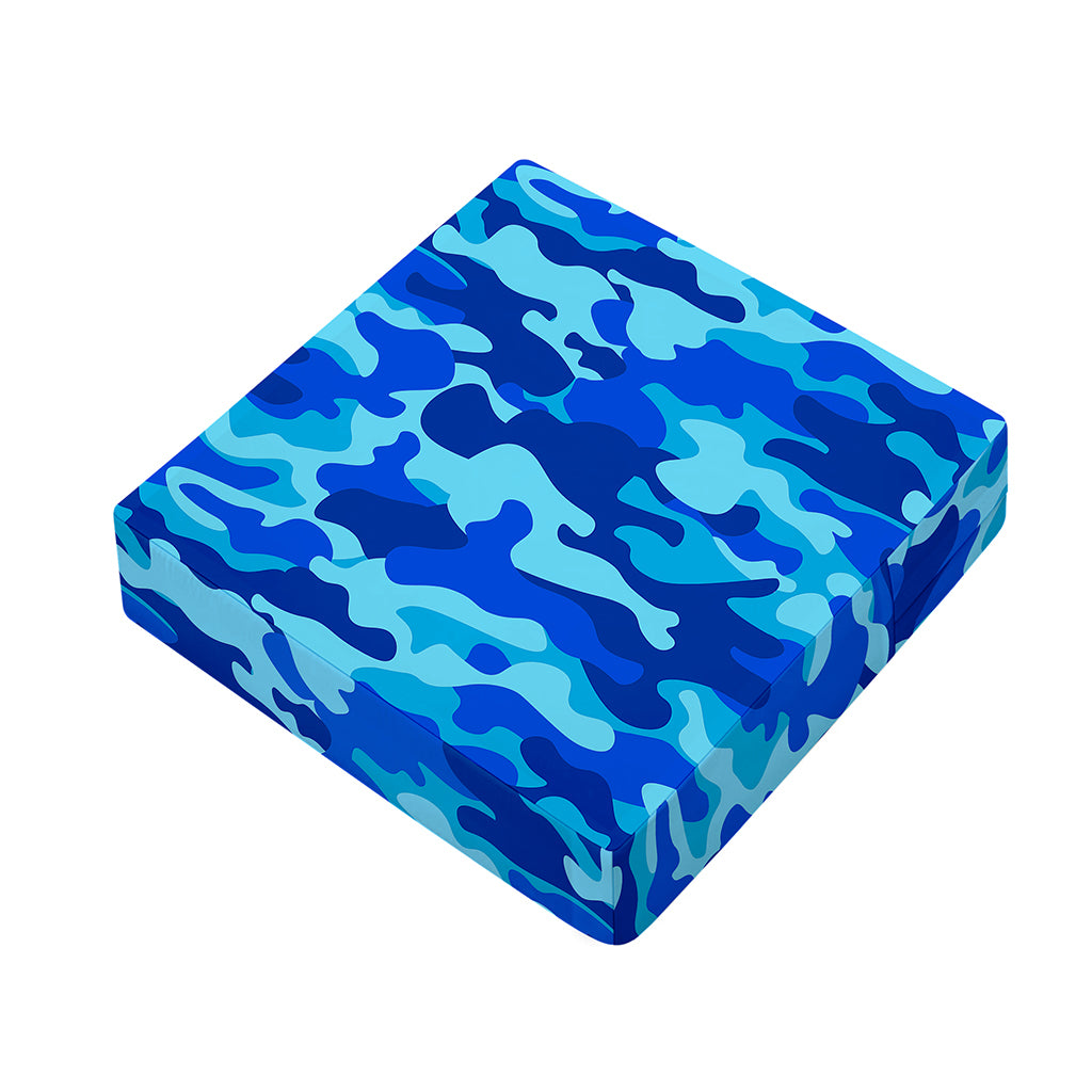 Blue Camouflage Print Outdoor Seat Cushion Cover