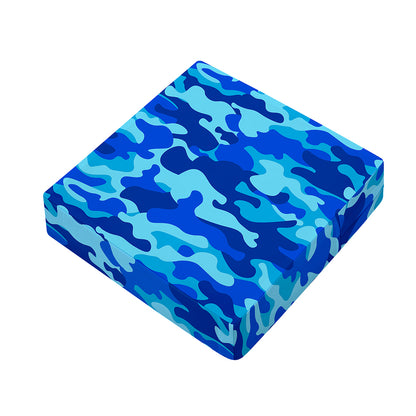 Blue Camouflage Print Outdoor Seat Cushion Cover