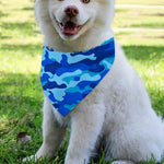 Blue Camouflage Print Over The Collar Dog Bandana