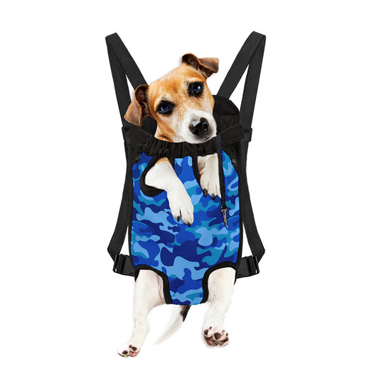 Blue Camouflage Print Pet Carrier Backpack