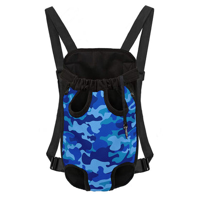Blue Camouflage Print Pet Carrier Backpack