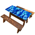 Blue Camouflage Print Picnic Table Cover