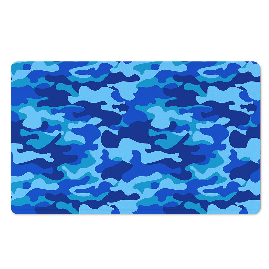 Blue Camouflage Print Polyester Doormat