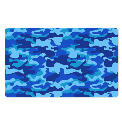 Blue Camouflage Print Polyester Doormat