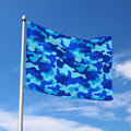 Blue Camouflage Print Polyester Flag