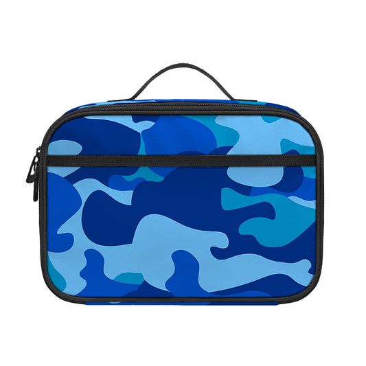 Blue Camouflage Print Portable Lunch Bag